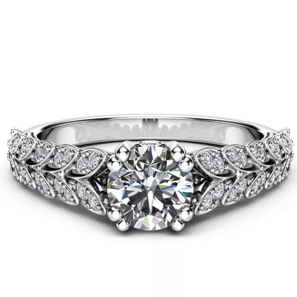 Elegant women 925 silver Ring White Sapphire - Picture 4 of 4